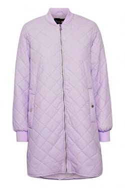 b.young BYCANNA Damen Steppmantel Wintermantel Winterjacke Lange Jacke mit Reißverschluss seitliche Eingrifftaschen Ripp-Kragen, Größe:38, Farbe:Purple Rose (153716) von b.young