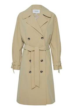 b.young BYCASANDRA TRENCHCOAT Damen Übergangsjacke Jacke mit Reverskragen und Gürtel Oversized Schnitt, Größe:40, Farbe:Safari (151116) von b.young