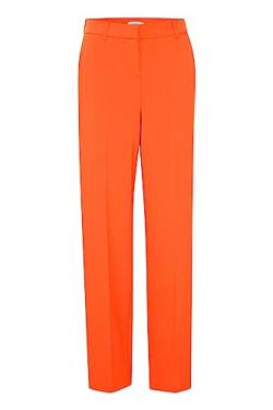 b.young BYDANTA Wide Leg Pants 2 Damen Hose Stoffhose Weites Bein mit Bügelfalte und Gürtelschlaufen mit Stretch Regular Fit, Größe:42, Farbe:Orangeade (171461) von b.young