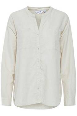 b.young BYEMMAN Shirt Damen Bluse aus Leinenmix Langarm Regular fit, Größe:42, Farbe:Oyster (141107) von b.young