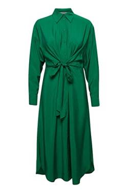 b.young BYHOLLIE Shirt Dress Damen Freizeitkleid Kleid Viskose-Kleid mit Durchgehender Knopfleiste und Bindegürtel Gemustert Regular Fit, Größe:38, Farbe:Verdant Green (196026) von b.young