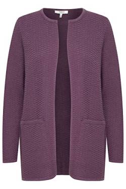 b.young BYMANJA Cardigan Damen Lange Strickjacke Feinstrick Strukturmuster Cardigan Longstrickjacke mit Rundhalsausschnitt, Größe:L, Farbe:Grape Jam (183415) von b.young