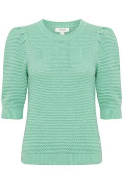 b.young BYMIKALA Jumper - Damen Strickpullover Feinstrick Kurzarm Pullover mit Rundhalsausschnitt, Größe:XL, Farbe:Crème de Menthe (165919) von b.young