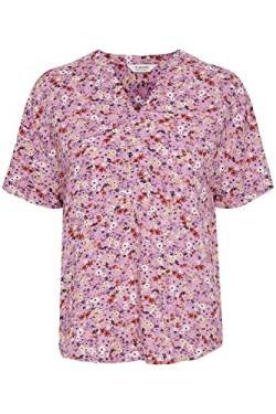 b.young BYMMJOELLA Tunic Damen Shirt Kurzarmshirt Kurzarmbluse Bluse mit V-Auschnitt Allover-Print aus 100% Viskose LENZING(TM) ECOVERO(TM), Größe:38, Farbe:Ash Rose Mix (201129) von b.young
