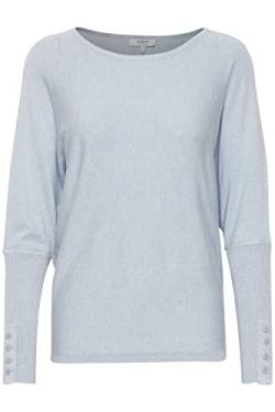 b.young BYMMPIMBA BAT Sleeve Damen Strickpullover Feinstrick Pullover mit U-Boot-Ausschnitt Loose-Fit, Größe:XL, Farbe:Kentucky Blue Melange (1539151) von b.young