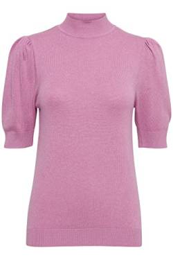 b.young BYMMPIMBA Puff Sleeve Puff Sleeve - Strickpullover Damen Strickpullover Feinstrick Kurzarm Pullover mit Turtleneck, Größe:S, Farbe:Crocus Melange (1631151) von b.young