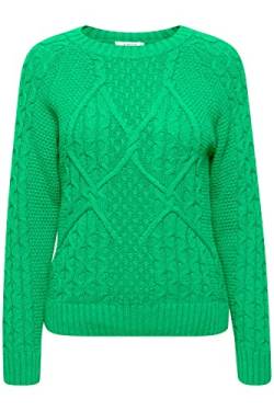 b.young BYOLGI Jumper Damen Strickpullover Strukturmuster Grobstrick Pullover mit Rundhalsausschnitt, Größe:L, Farbe:Verdant Green (196026) von b.young