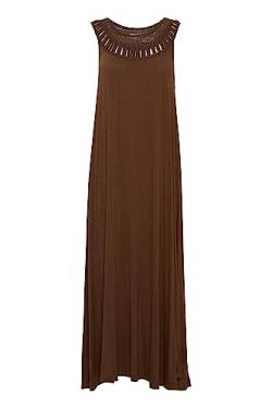 b.young BYPIPA Dress Damen Jerseykleid Shirtkleid Kleid mit Stickmuster am Halsausschnitt, Größe:2XL, Farbe:Cappuccino (191220) von b.young