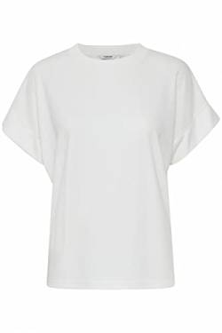 b.young BYRYLIE Tshirt Damen T-Shirt Kurzarm Basic Shirt Rundhalsausschnitt Kurze Ärmel mit überschnittener Schulter Regular Fit, Größe:L, Farbe:Off White (114800) von b.young