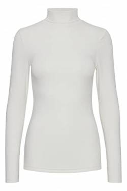 b.young Pamila roll Neck Damen Longsleeve Langarmshirt Basic Shirt Rollneck mit Rolllkragen mit Stretch Tight Fit, Größe:L, Farbe:Off White (80115) von b.young