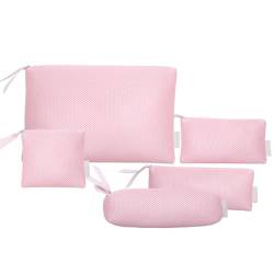 bagINBAG QIANPA Kleine Make-up-Tasche für Geldbörse, Netz-Kosmetiktasche für Mädchen, Reise-Organizer für Zubehör, Pink, Massiv von bagINBAG QIANPA