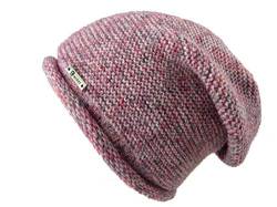 ACHTI I Damen Mütze I Longbeanie I Rund-strick ohne Bommel I leicht gefüttert I lange Passform I Beanie Damenmütze I moderne Farben (wein bordeaux meliert) von bags & more