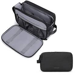 BAGSMART Kulturtasche für Herren,Travel Toiletry Organizer Dopp Kit Wasserabweisende Rasiertasche für Toilettenartikel Zubehör (Large Black) von bagsmart