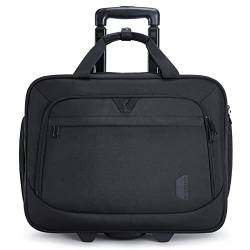 bagsmart 17,3 Zoll rollende Laptoptasche Damen Herren, rollende Aktentasche für Damen mit Rollen, rollende Computertaschen Laptoptasche für Arbeit, Reisen, Business, Schwarz von bagsmart