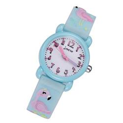 Kinder Watch- 3D Cartoon wasserdichte Armbanduhr Mädchen Digitaluhr Flamingo Muster Armbanduhr Für Kinder Kinder (Sky- Blau) von balacoo