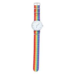 Regenbogen Entwickelt Uhr,Mode Quarzuhr Handgelenk Dekoration für Männer Und Frauen (Silber) von balacoo