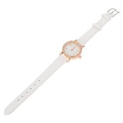 balacoo Lederband Watch- Damen- Quarz- Uhr Kristall- Diamant- Mode- Uhr Mode- Leder- Armbanduhr Einfach Lesen Uhren (Wei?) von balacoo