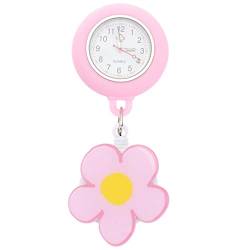 balacoo Taschenuhr Florale Uhr Digitaluhren Für Damen Ansteckuhr Einziehbare Digitaluhr Mit Ausweisrolle Clip-Uhr Abzeichen Uhr Revers Uhr Legierung Geschenk Dreieck von balacoo