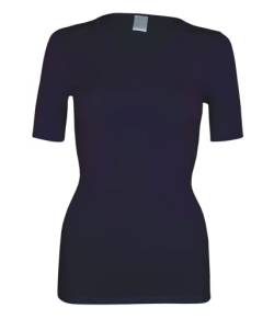 banora Wolle-Seide-Unterhemd für Damen mit ½ Arm (T-Shirt) (Gr. L, Farbe: Marine) von banora