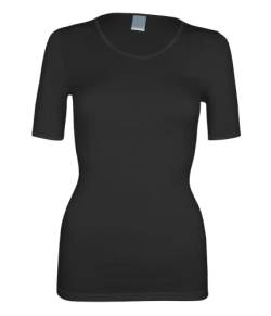 banora Wolle-Seide-Unterhemd für Damen mit ½ Arm (T-Shirt) (Gr. XL, Farbe: schwarz) von banora