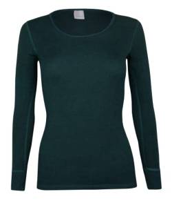 banora Wolle-Seide-Unterhemd für Damen mit langem Arm (Longsleve/Langarmunterhemd/Shirt) (Gr. L, Farbe: Petrol) von banora