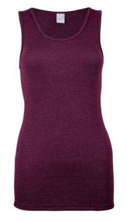 banora Wolle-Seide-Unterhemd für Damen ohne Ärmel (Tanktop/Achselshirt/Top/Achselhemd) (Gr. L, Farbe: brombeer) von banora