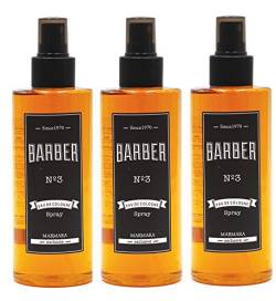 BARBER MARMARA No.3 Eau de Cologne Pump-spray Herren (3x 250ml) After Shave Men - Duftwasser - Rasierwasser Männer - Erfrischt kühlt - Herren Duft - Desinfizierend 70° Alkohol (3x No.3) von barber marmara
