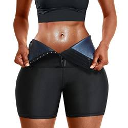 baxobaso Sauna Sweat Kurze Hose Anzüge für Frauen Hohe Taille Schlankheits Shorts Kompression Thermo Workout Body Shaper Oberschenkel, Tiefes Blau, Large-X-Large von baxobaso