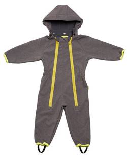 be baby! Baby Softshell Overall (Wassersäule: 10.000 mm), grau-Melange, Gr. 68-74 von be baby!