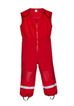 be baby! Hose Kinder Unisex, Softshell-Matschhose Cargo mit Fleece Weste/Fleece Latz für Kleinkinder (Wassersäule: 10.000 mm), rot, Gr. 80/86 von be baby!