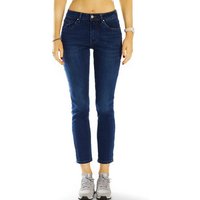 be styled 7/8-Jeans dunkelblaue Damenjeans, röhrige mid waist Hosen j3m von be styled