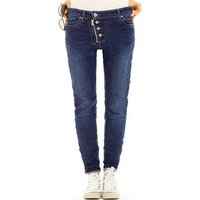 be styled Bequeme Jeans Tapered Jeans mit Knopfleiste und Reißverschluss - Damen - j8e-2 mit Stretch-Anteil, 5-Pocket-Style von be styled