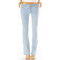 be styled Bootcut-Jeans Bootcut Jeans Hose Schlagjeans mit Knopfleiste - Damen - j6l-1 5-Pocket-Style, mit Stretch-Anteil von be styled