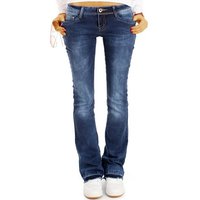 be styled Bootcut-Jeans Damen Hüftjeans, Schlaghosen mit offenem Saum, low waist j40g-2 von be styled