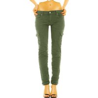 be styled Cargohose Low waist Cargohose Stoffhose bequeme Stretch Hose - Damen - j4f in Unifarben, stretchig, bequem von be styled