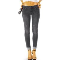 be styled Destroyed-Jeans Medium Waist Slim Fit Röhrenjeans Skinny Stretch Hose - Damen - j21L-2 mit Stretch-Anteil, ausgefranster Saum, 5-Pocket-Style von be styled