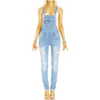 be styled Jeanslatzhose Damen Jeans Latzhose - skinny cut Denim-Overall im Sommerlook - j33p mit Stretch-Anteil, Jeanslatzhose von be styled