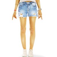 be styled Jeansshorts Jeans Shorts Medium Waist Hosen Hotpants - Damen - j58k used, zerrissen, vintage, optik, destryoed Look, medium waist, Hotpants von be styled