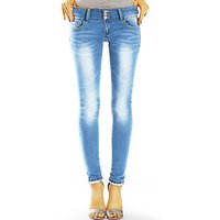 be styled Low-rise-Jeans skinny röhrenjeans, slimfit Damenhosen mit 3-Knopfbund j7e-1 Schleife am hinteren Bund von be styled