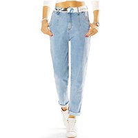 be styled Mom-Jeans Mom High Waist Jeans Hose relaxed fit mit Gürtel - Damen - j5L-1 mit Stretch-Anteil, mit abnehmbaren Gürtel von be styled