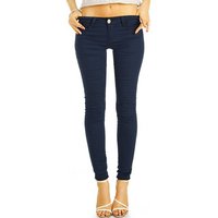 be styled Röhrenhose Low Waist Jeans Hüftjeans Röhrenjeans Skinny Hosen - Damen - j16m-1 mit Stretch-Anteil, unifarben, low waist, hüftig von be styled