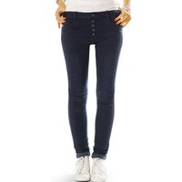 be styled Röhrenjeans Röhrige low waist Jeanshose mit langer Knopfleiste - Damen - j41g mit Stretch-Anteil, 5-Pocket-Style, skinny, eng, low waist, hüftig von be styled