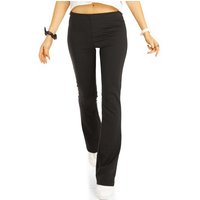 be styled Schlaghose Schlaghose mid waist Bootcuthose Stoffhose stretchig - Damen - t118z in Unifarben, mit Stretch-Anteil, mit Elastikbund, mit elastischem Bund von be styled