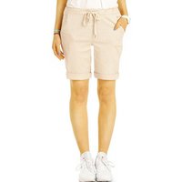 be styled Shorts Chino Stoff Shorts - Kurze lockere Hosen mit Kordelzug - Damen - h28a mit Kordelzug, in Unifarben, mit elastischem Bund von be styled