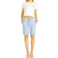 be styled Shorts Chino Stoff Shorts - Kurze lockere Hosen mit Kordelzug - Damen - h28a mit Kordelzug, in Unifarben, mit elastischem Bund von be styled