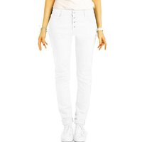 be styled Stoffhose Medium Waist Jeans mit Knopfleiste Boyfriend Hose - Damen - j30L-3 vordere Knopfleiste von be styled