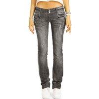 be styled Straight-Jeans low waist Damenjeans, gerade geschnittene Hüfthose j137p-straight 5-pocket von be styled