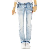 be styled Straight-Jeans low waist Jeanshosen, niedrig gerade geschnittene vintage Damenhosen j22g-1 diverse Ziernähte von be styled