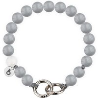 beadstars Schlüsselanhänger Mini-Schlüsselanhänger Grey de Luxe, Schlüsselkette, Holzperle von beadstars