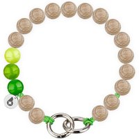 beadstars Schlüsselanhänger Mini-Schlüsselanhänger Lime, Schlüsselkette, Holzperle, Paracord von beadstars